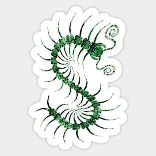 Black on Green Centipede Sticker